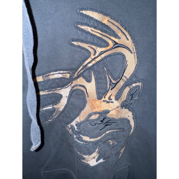 Legendary Whitetails Mens Hoodie Large Camouflage Lining Kangaroo Pocket Blue - Picture 9 of 15